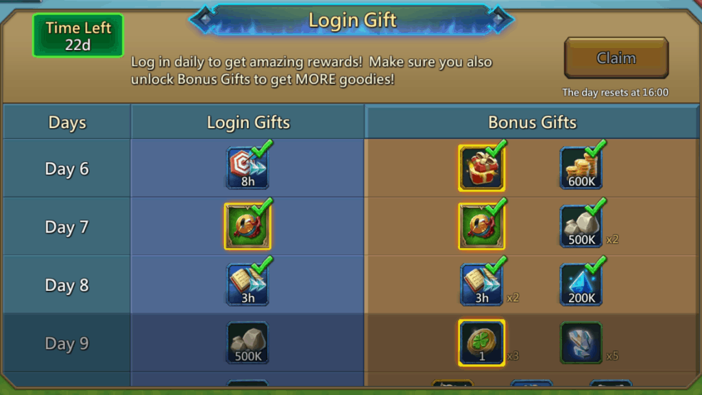 Lords Mobile Login Gift